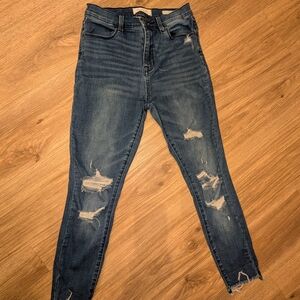 PacSun Dark Blue Distressed Skinny Jeans